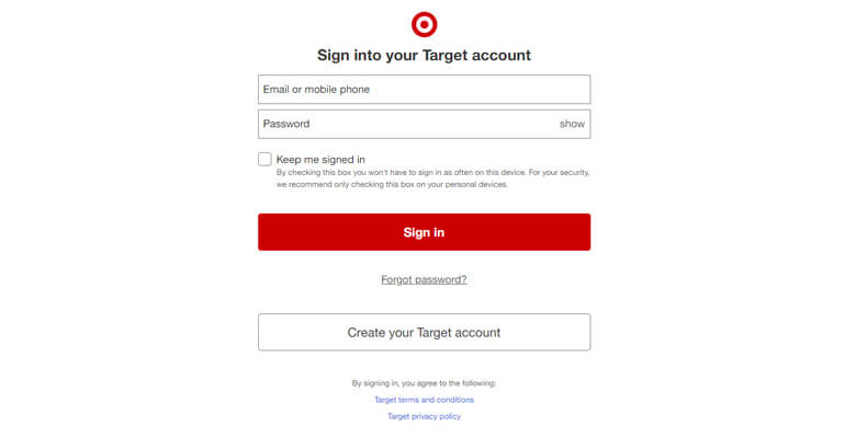 Target-login