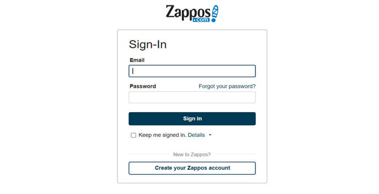 Zappos-login