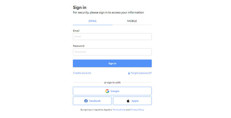 agoda-login